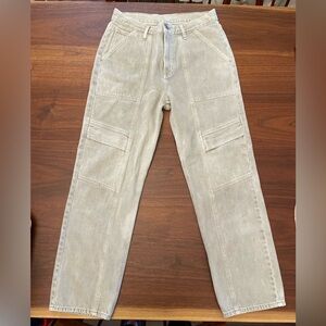 Agolde Beige Cooper Cargo Jeans